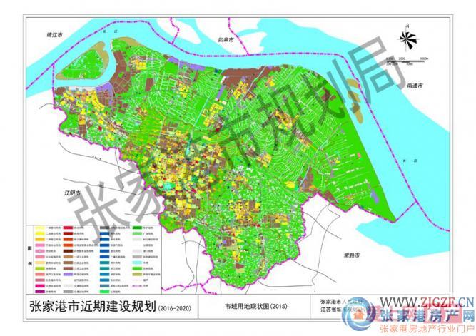 93平方公里,包含杨舍镇,塘桥镇,金港镇,锦丰镇,乐余镇,凤凰镇,南丰镇